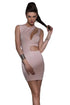 Pink Asymmetric Cutout Sexy Mini Club Dress