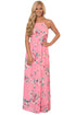 Pink Floral Bohemian Holiday Maxi Dress