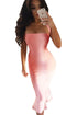 Pink Halter Mermaid Midi Bodycon Bandage Dress with Flare