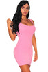 Pink Scoop Neck Body-hugging Mini Tank Dress