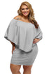 Plus Size Multiple Dressing Layered Grey Mini Dress
