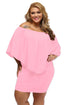 Plus Size Multiple Dressing Layered Pink Mini Dress