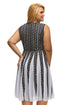 Polka Dot Fit and Flare Mesh Insert Skater Dress