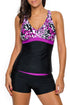 Purple White Spots 2pcs Tankini Bathing Suit