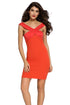 Red Cross Neck Ribbed Bardot Dress