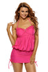 Rosy Halter Bikini Top One Piece Adjustable Swim Dress
