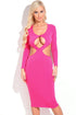 Rosy Sexy Cut-out Bodycon Evening Dress