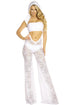 Sexy 3pcs White Hoody Lace Jumper Set