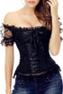 Sexy 9 Plastic Bones Lace Up Off the Shoulder Brocade Corset