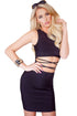 Sexy Abdomen Cut out Little Black Party Bandage Dress