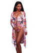 Sexy Abstract Print Teddy Swimsuit with Long Cover Up