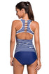 Sexy Active Striped Racerback Tankini and Swim Briefs