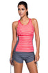 Sexy Active Striped Racerback Tankini and Swim Shorts