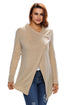 Sexy Apricot Asymmetric Wrapped Women Sweater
