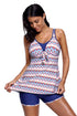 Sexy Aztec Print Bow Tie Detail Tankini and Shorts