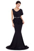 Sexy Black Asymmetric Ruffle Peplum Mermaid Party Dress