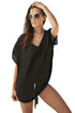 Sexy Black Breezy Tie The Knot Beach Cover Up
