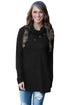 Sexy Black Buttoned Cowl Neck Long Top