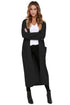 Sexy Black Cable Knit Long Cardigan