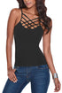 Sexy Black Caged Front Detail Cami Top
