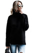 Sexy Black Causal Knit High Neck Loose Sweater
