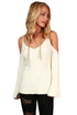 Sexy Black Cold Shoulder Bell Sleeve Sweater