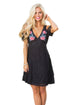 Sexy Black Cold Shoulder Floral Embroidery Lace Dress