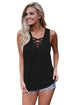 Sexy Black Crisscross V Neckline Women Tank Top