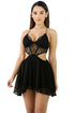 Sexy Black Crochet Bralette Cutout A-line Chiffon Romper