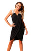 Sexy Black Crochet Lace Shoulder Cross Draped Beach Dress