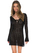 Sexy Black Crochet Tunic Beach Dress