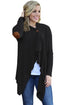 Sexy Black Elbow Patch Women Cardigan