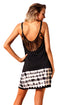 Sexy Black Fanshaped Strappy Back Tie Dye Beach Dress