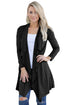 Sexy Black Faux Suede Open Cardigan
