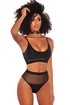 Sexy Black Fishnet High Waist Bikini
