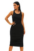 Sexy Black Fitted Sexy Bodycon Racer Tank Dress