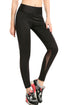 Sexy Black Gauze Splicing Female Nine Points Yoga Pants