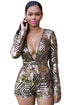Sexy Black Gold Sequin Playsuit