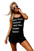 Sexy Black Graphic Tank Swim Cover Up Dress