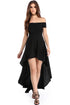 Sexy Black High Low Hem Off Shoulder Party Dress