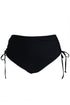Sexy Black High Waist Side Ruched Swim Bottoms