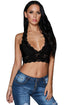 Sexy Black Hollow Out Lace Halter Bralette