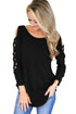 Sexy Black Hollow-out Crisscross Shoulder Top for Women