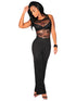 Sexy Black Lace Belted Jumpsuit
