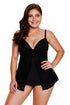 Sexy Black Lace Flyaway Overlay 2pcs Swimsuit