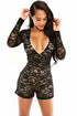 Sexy Black Lace Long-sleeve Romper