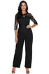 Sexy Black Lace Peplum Top Wide Leg Jumpsuit
