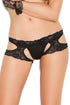 Sexy Black Lace Suspender Crotchless Panty