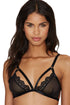 Sexy Black Lace Trim Unlined Sheer Bralette Lingerie