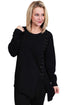 Sexy Black Lace Up Side Lightweight Sweater